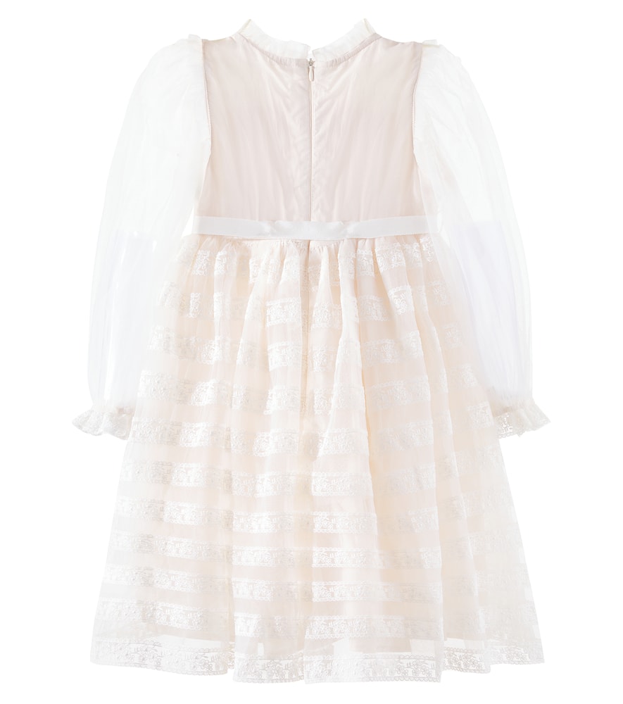 Lace-trimmed tulle dress