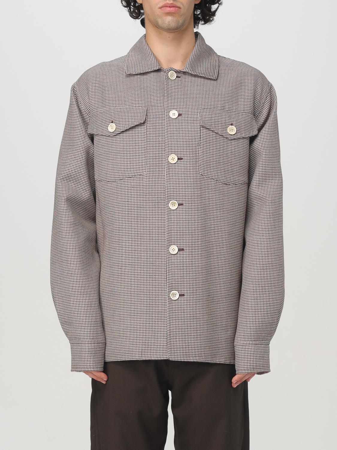 Houndstooth-print flap-pocket shirt - Blue