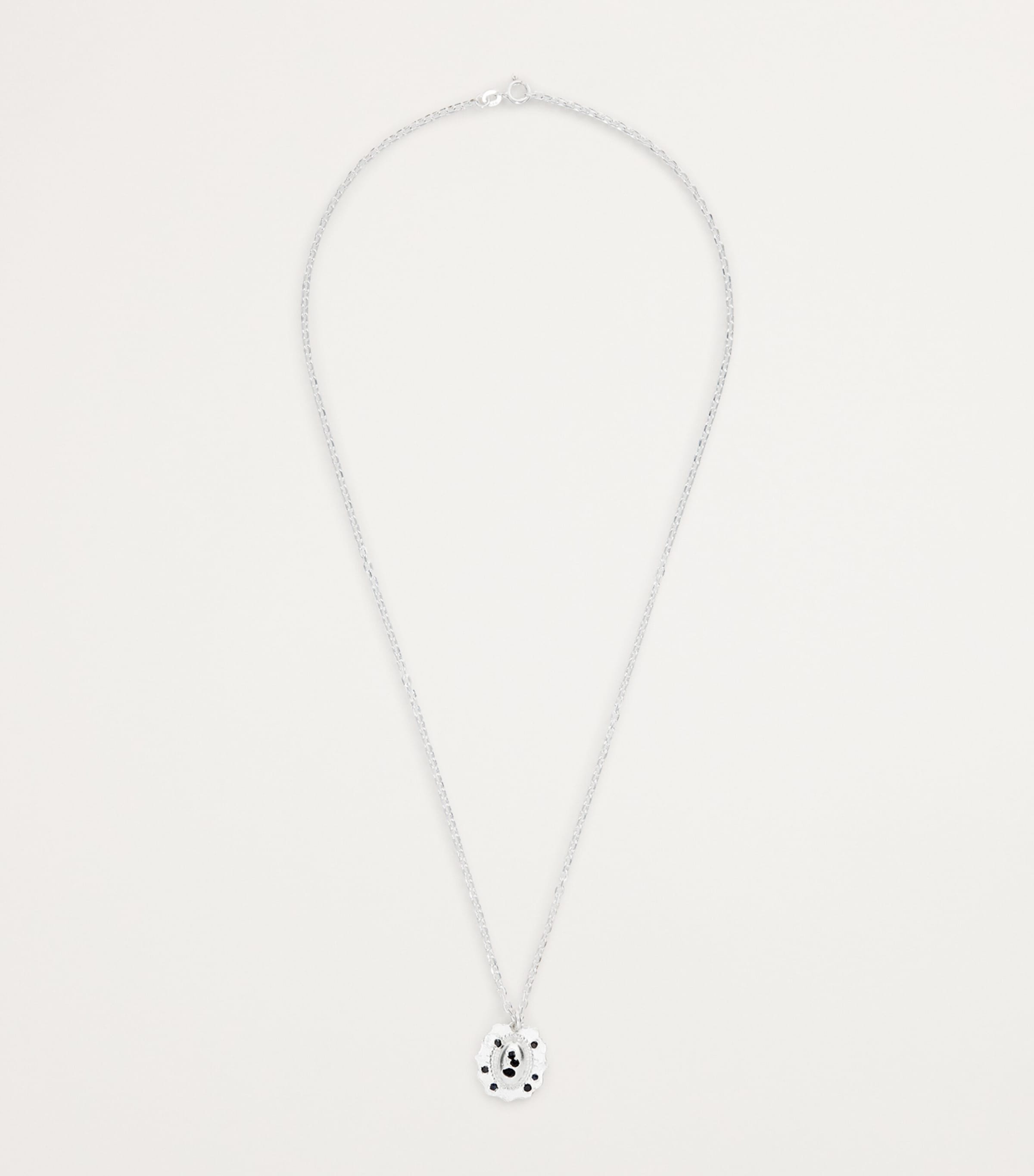 Sapphire-Embedded Medallion Necklace
