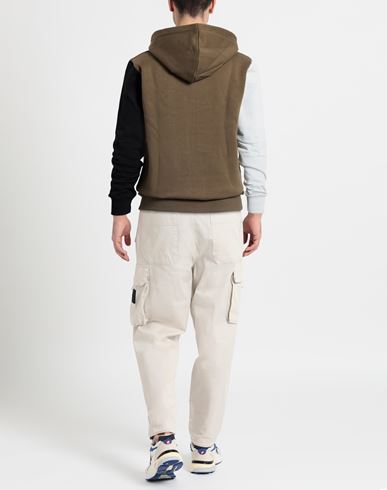 Man Sweatshirt Khaki Size S Cotton