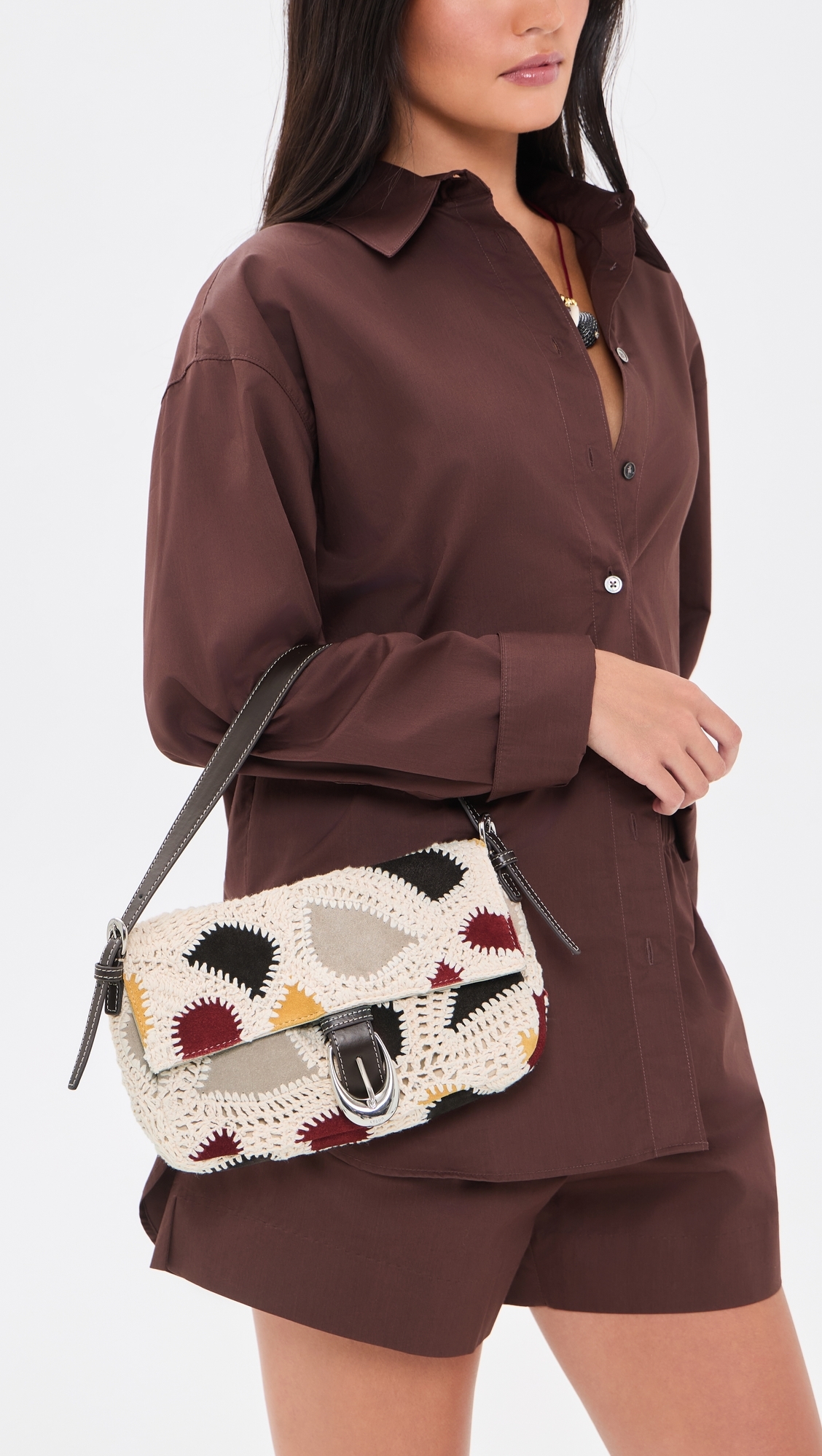 Harlow Shoulder Bag Suede Patchwork One Size