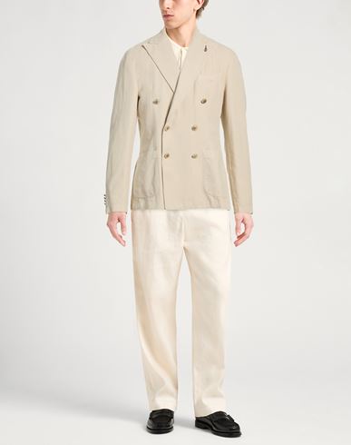 Man Blazer Beige Size 36 Cotton, Linen