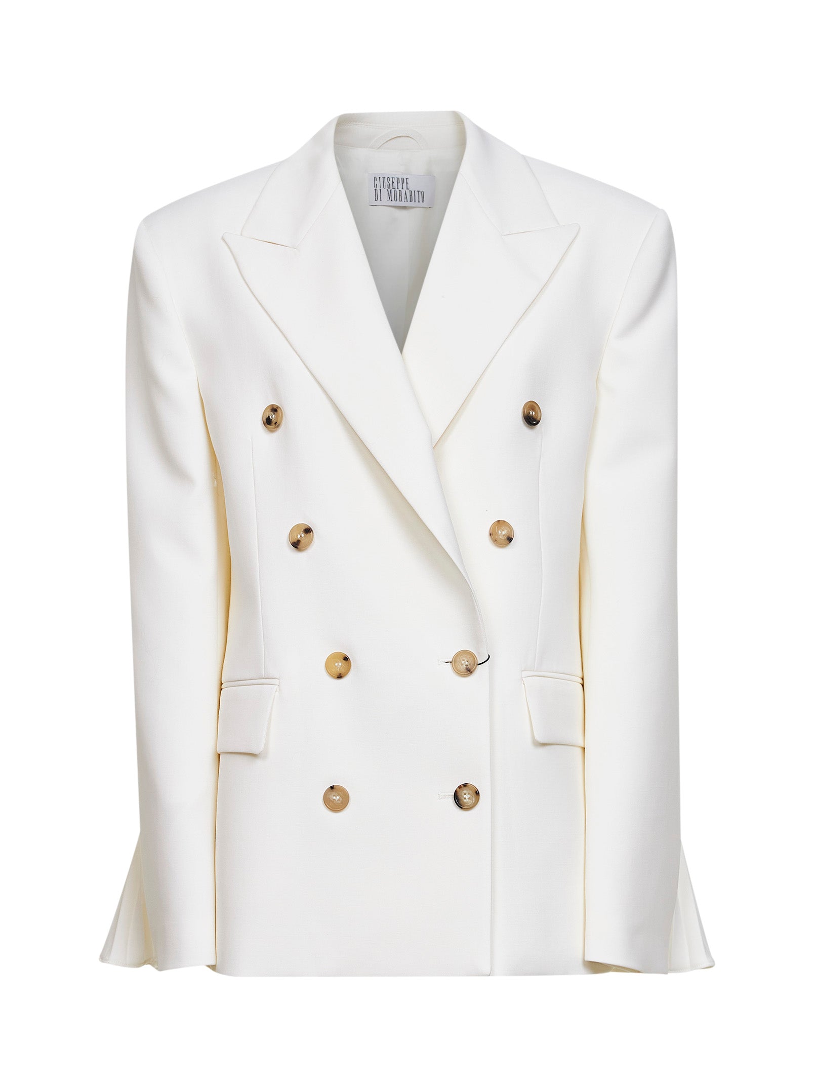 Double-Breasted Virgin Wool Blazer — White