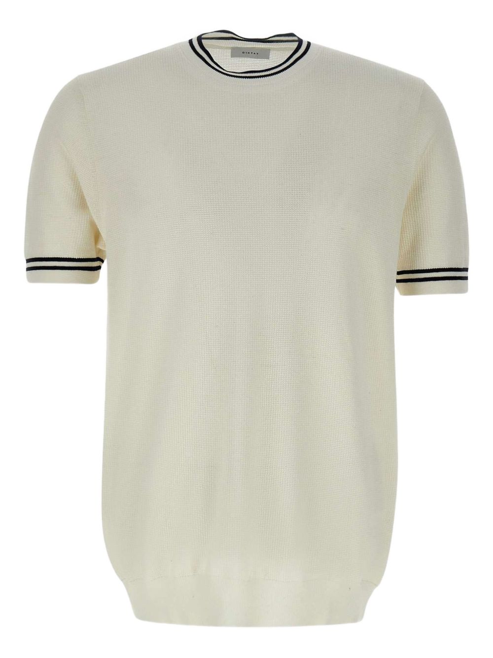 Ribbed-trimmed short-sleeved t-shirt - White
