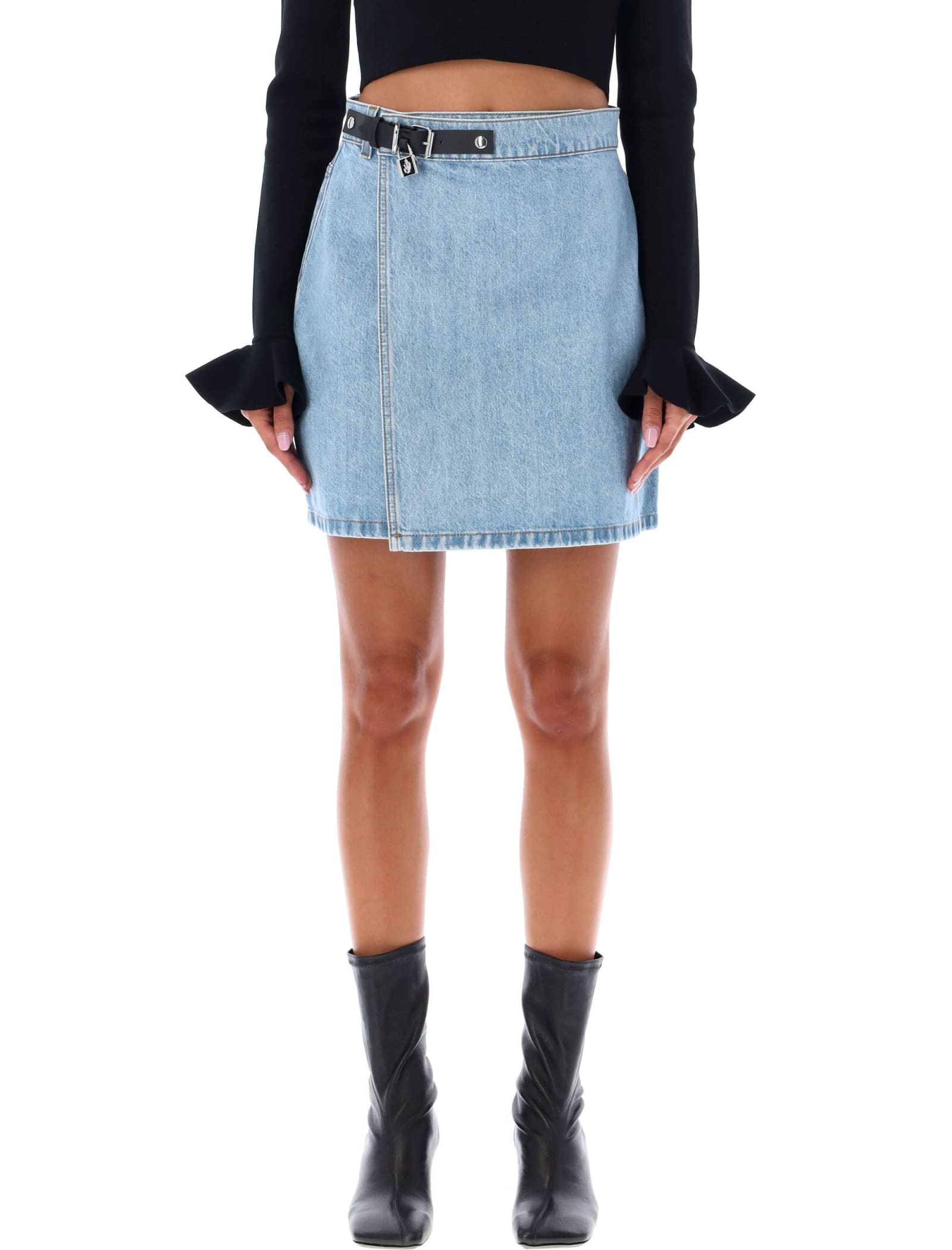 Padlock mini denim skirt - Blue