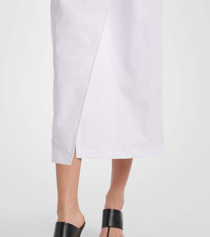 Cotton-blend twill wrap dress