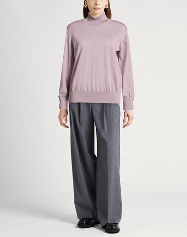 Resort Woman Turtleneck Lilac Size 10 Virgin Wool, Cotton, Viscose