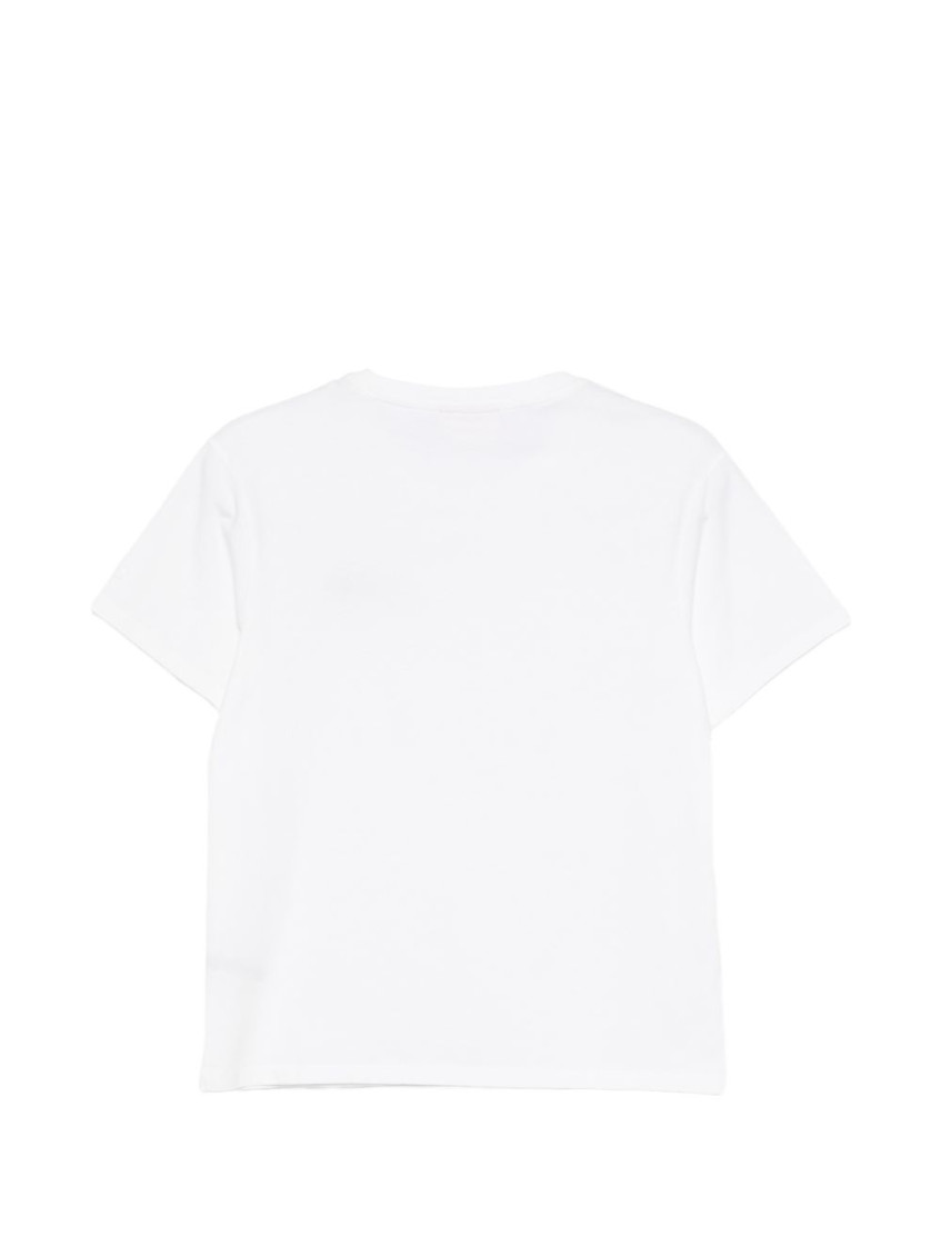 White Crew Neck Logo Print T-Shirt
