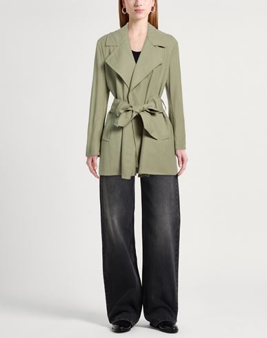 Woman Overcoat & Trench Coat Sage green Size 6 Viscose, Polyamide