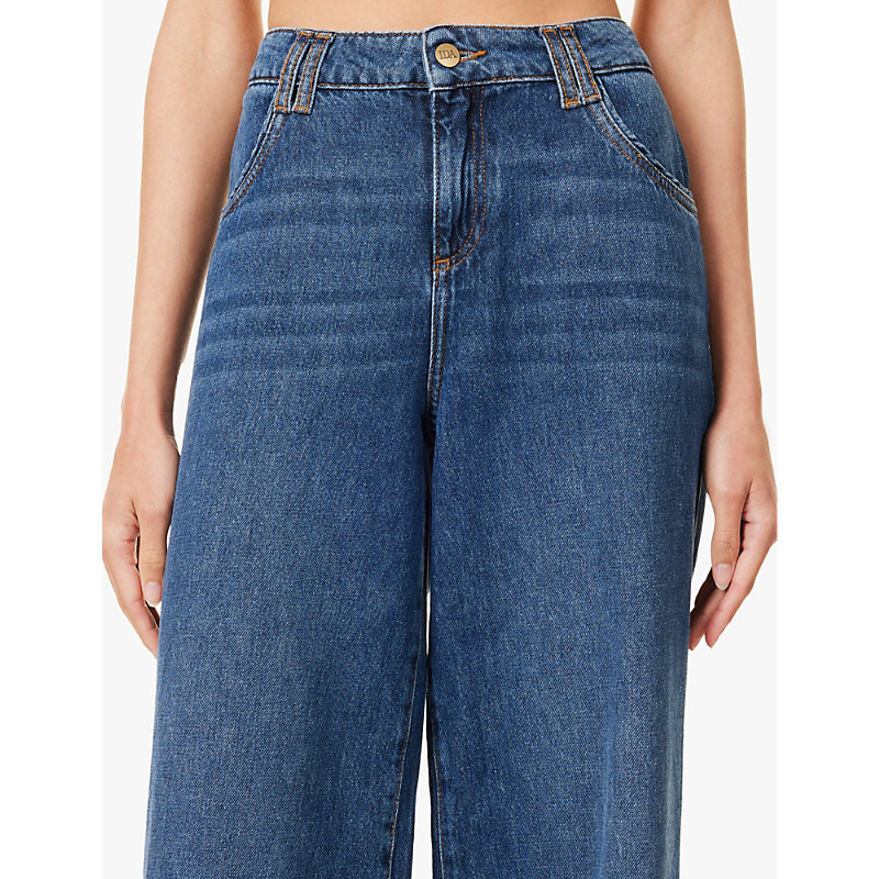 Womens Sunday Georgia Flared-leg Mid-rise Denim Jeans