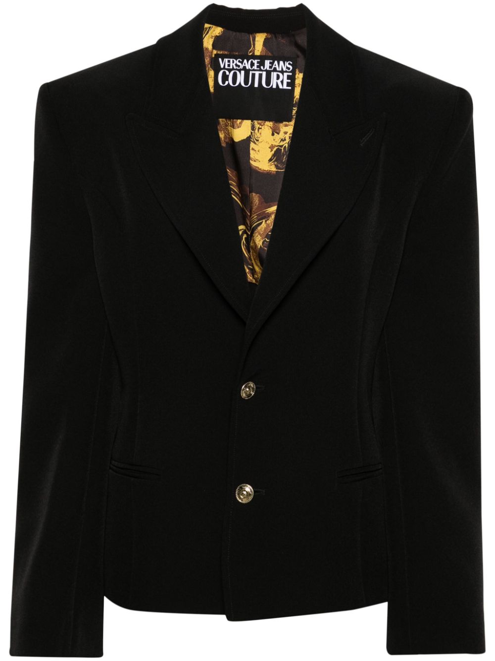 Lace-up single-breasted blazer - Black