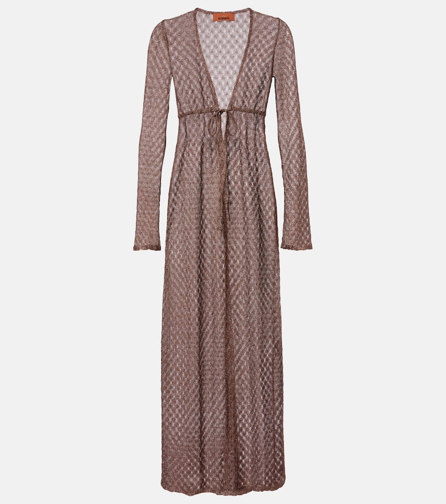 Sheer lamé beach cover-up