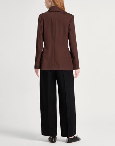 Woman Blazer Chocolate brown Size 10 Polyester, Viscose, Elastane
