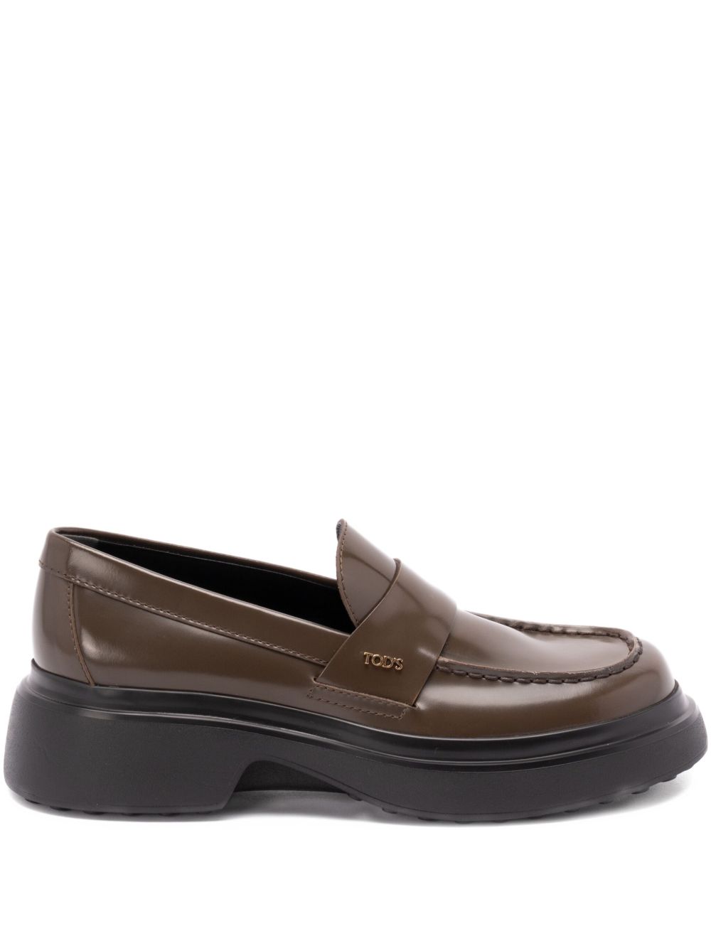 Platform leather loafers - Black