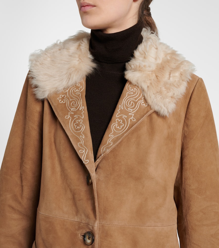 Cienna embroidered suede coat