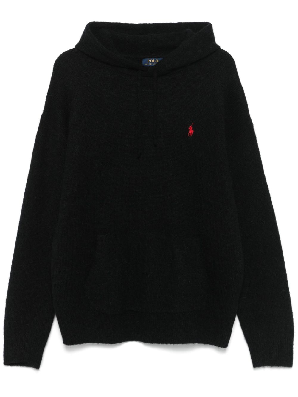 Polo Pony-embroidered hoodie - Black