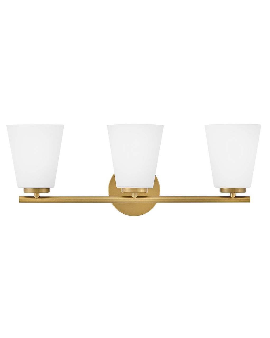 Lacquered Brass LED Bathroom Vanity Light from the Bri Collection