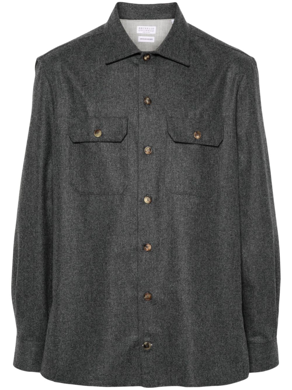 Mélange-effect shirt - Grey