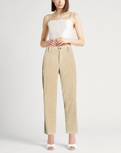 Woman Pants Sand Size 4 Cotton, Elastane
