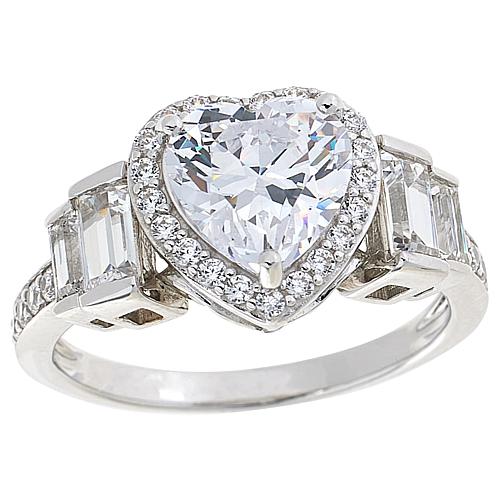 ™ Halo Baguette Shoulders Ring - Green