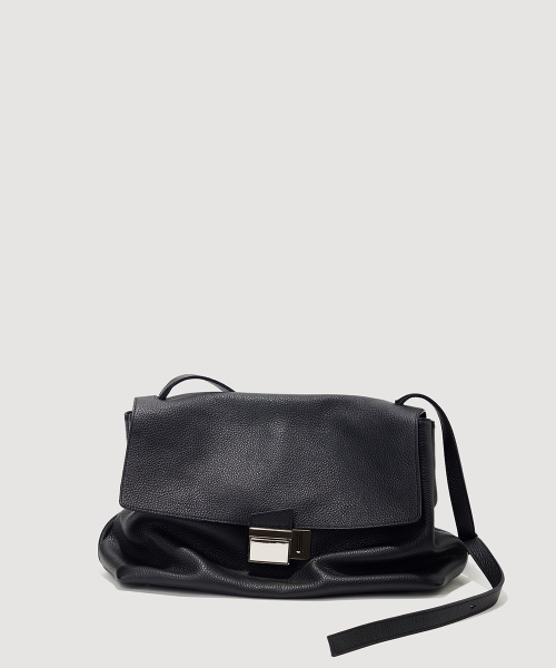 Delfi Large Satchel Shoulder Bag Black