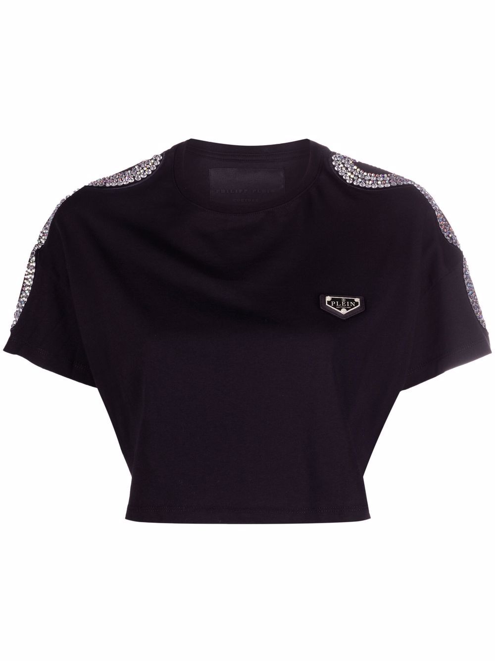 Logo cropped T-shirt - Neutrals