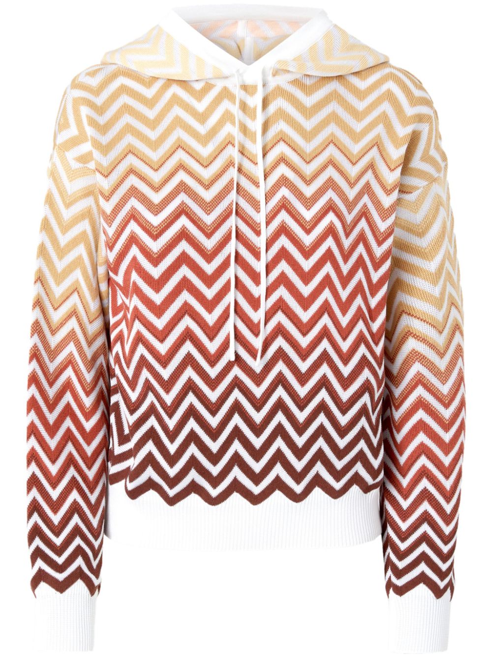 Chevron-knit hoodie - Neutrals