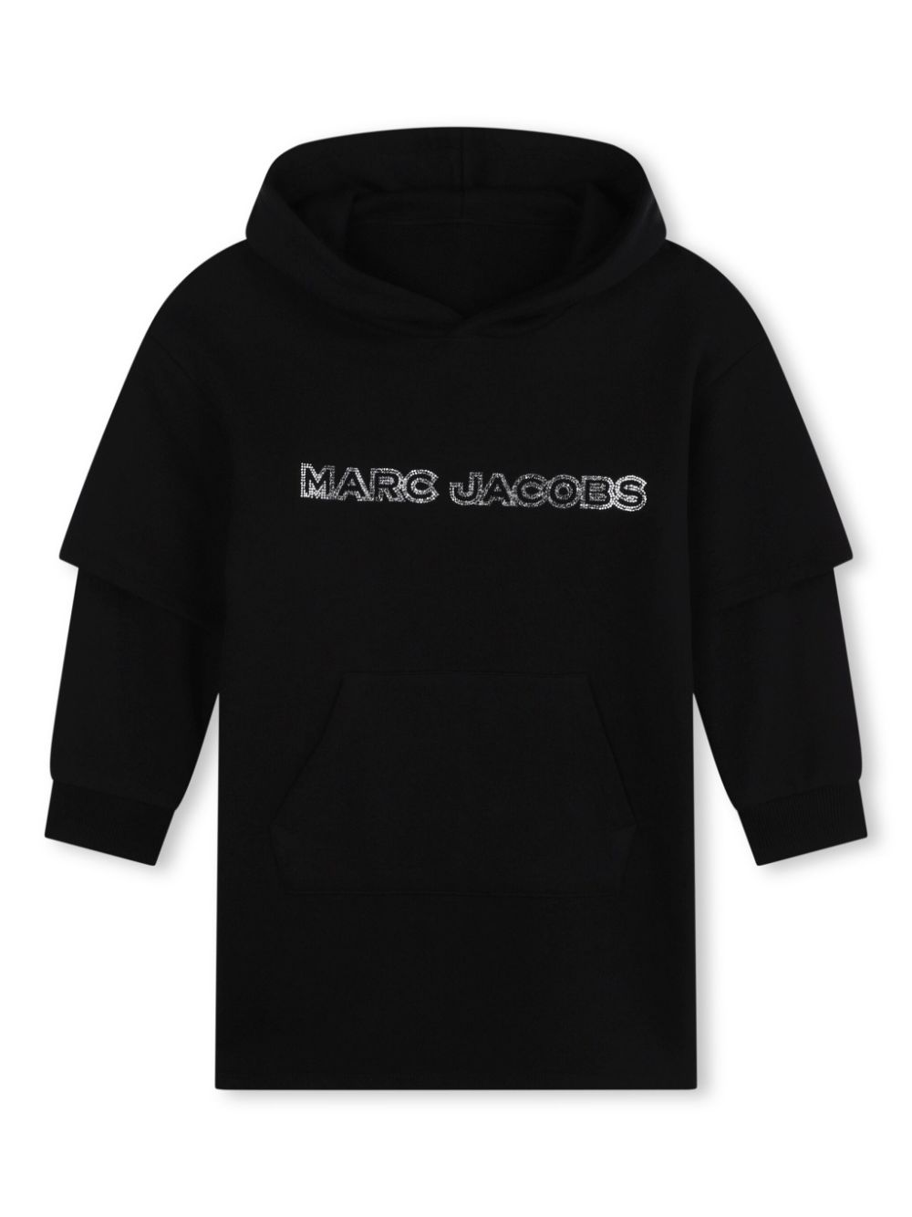 Sequinned logo dress - Black