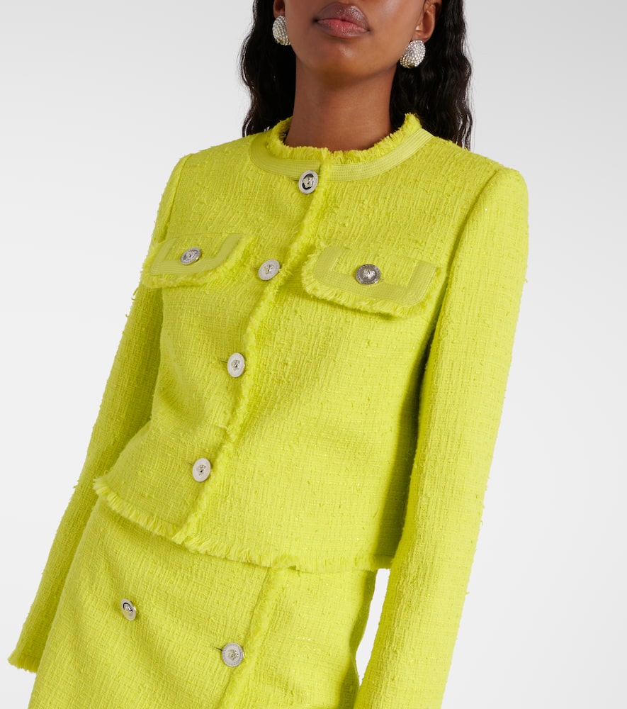 Cotton-blend boucle jacket