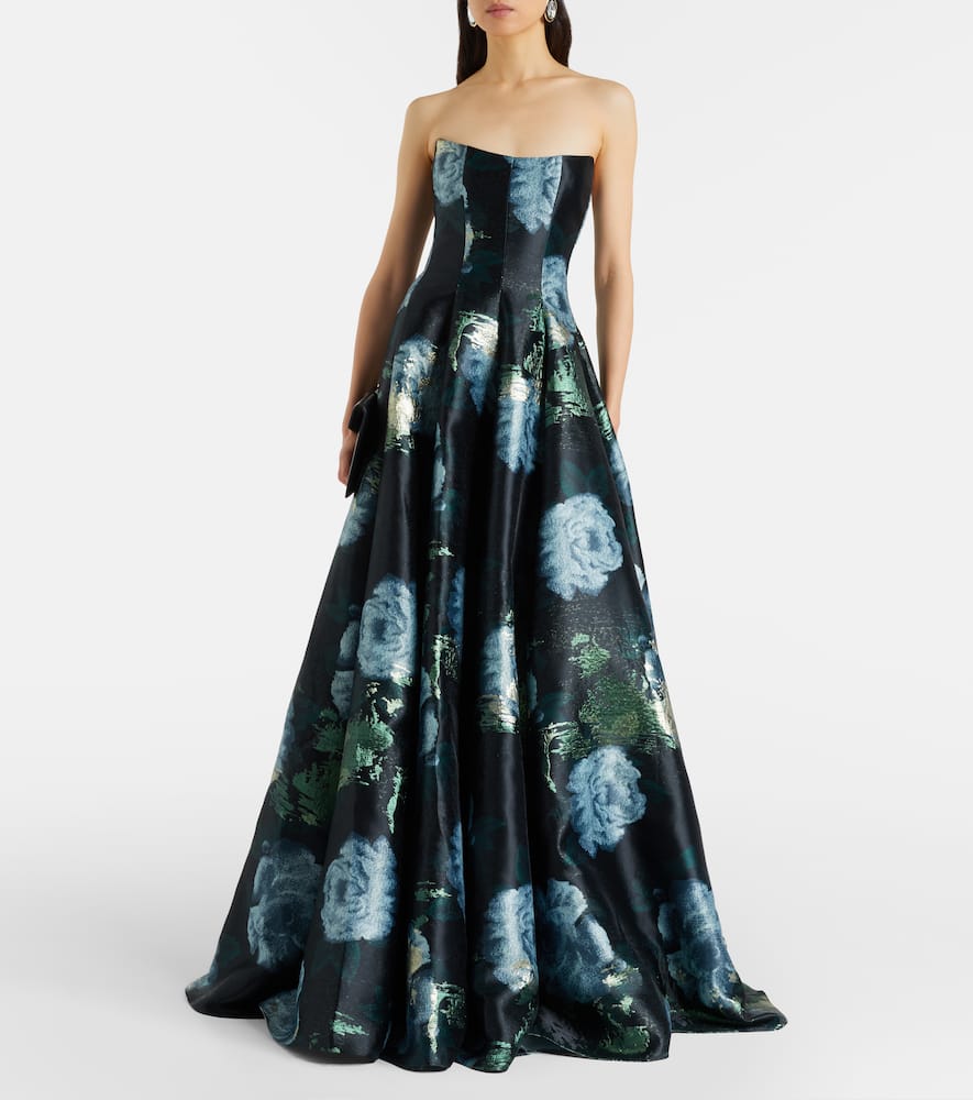 Laila floral brocade bustier gown
