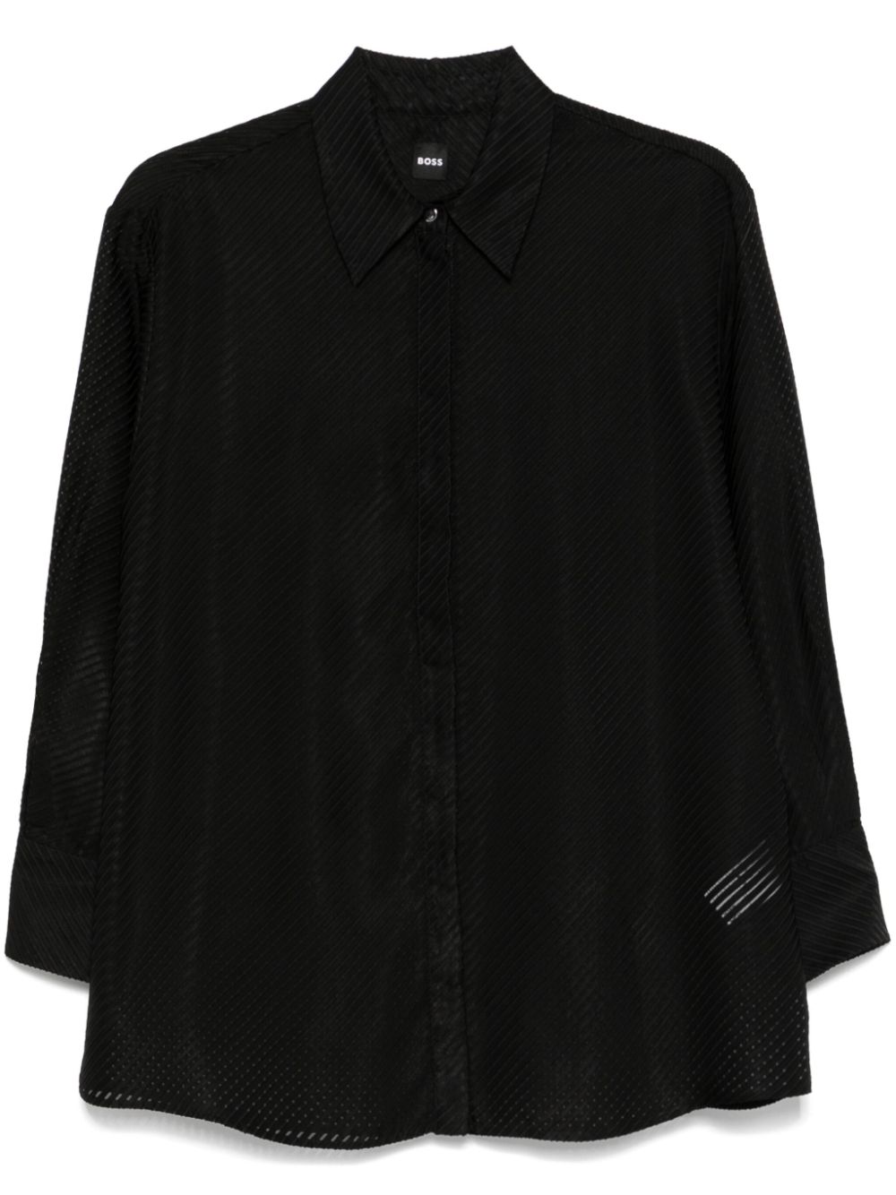 Burnout stripe blouse - Black