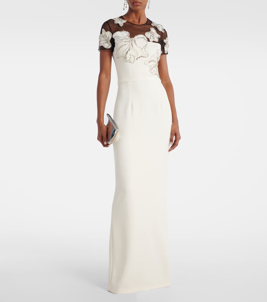 Embellished crêpe gown