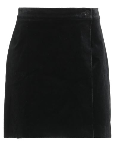 Woman Mini skirt Black Size 0 Cotton, Elastane