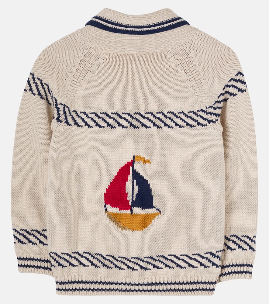Intarsia cotton cardigan