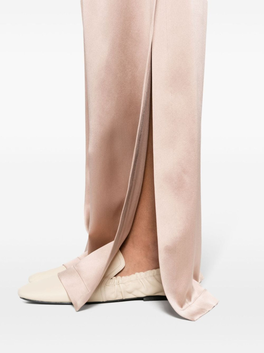 - Satin Wide-leg Silk Trousers