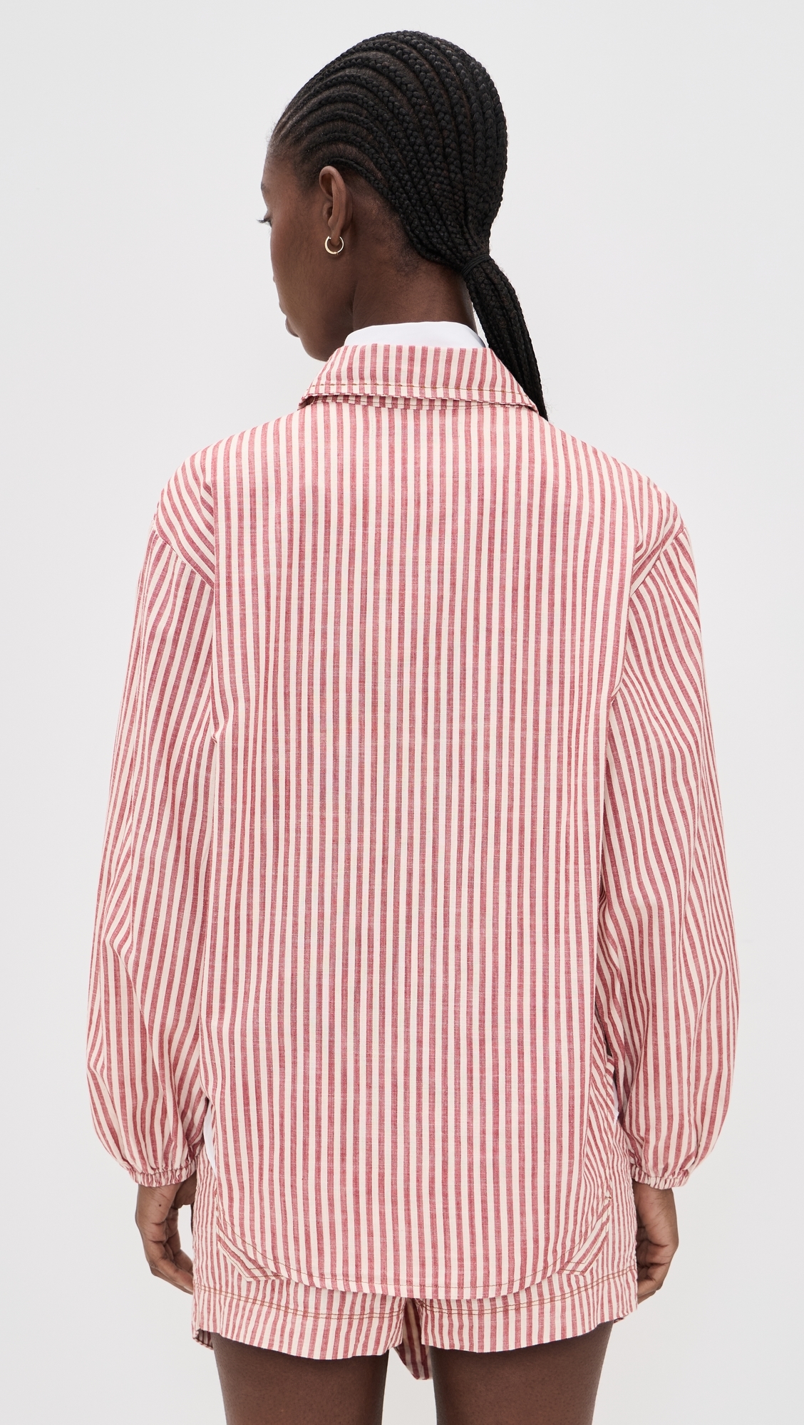 Striped Twill Shacket Stripes