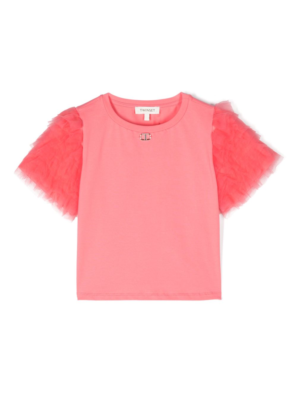 Ruffle-detail T-shirt - Pink