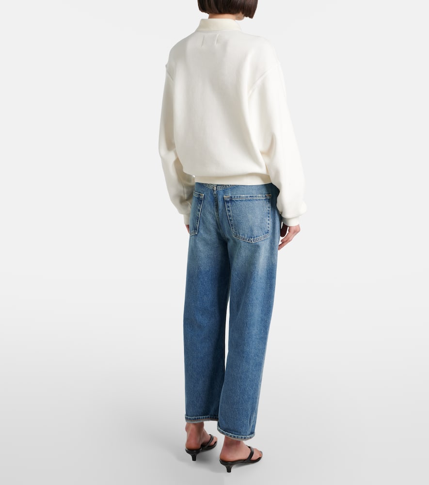 Remi cotton-blend fleece polo sweatshirt