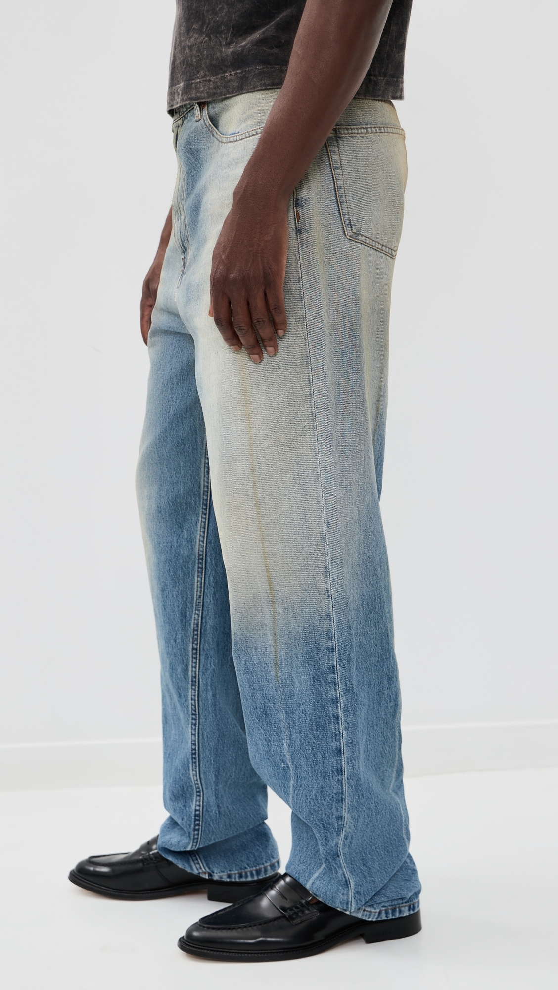 Relaxed Denim Pants Medium Blue