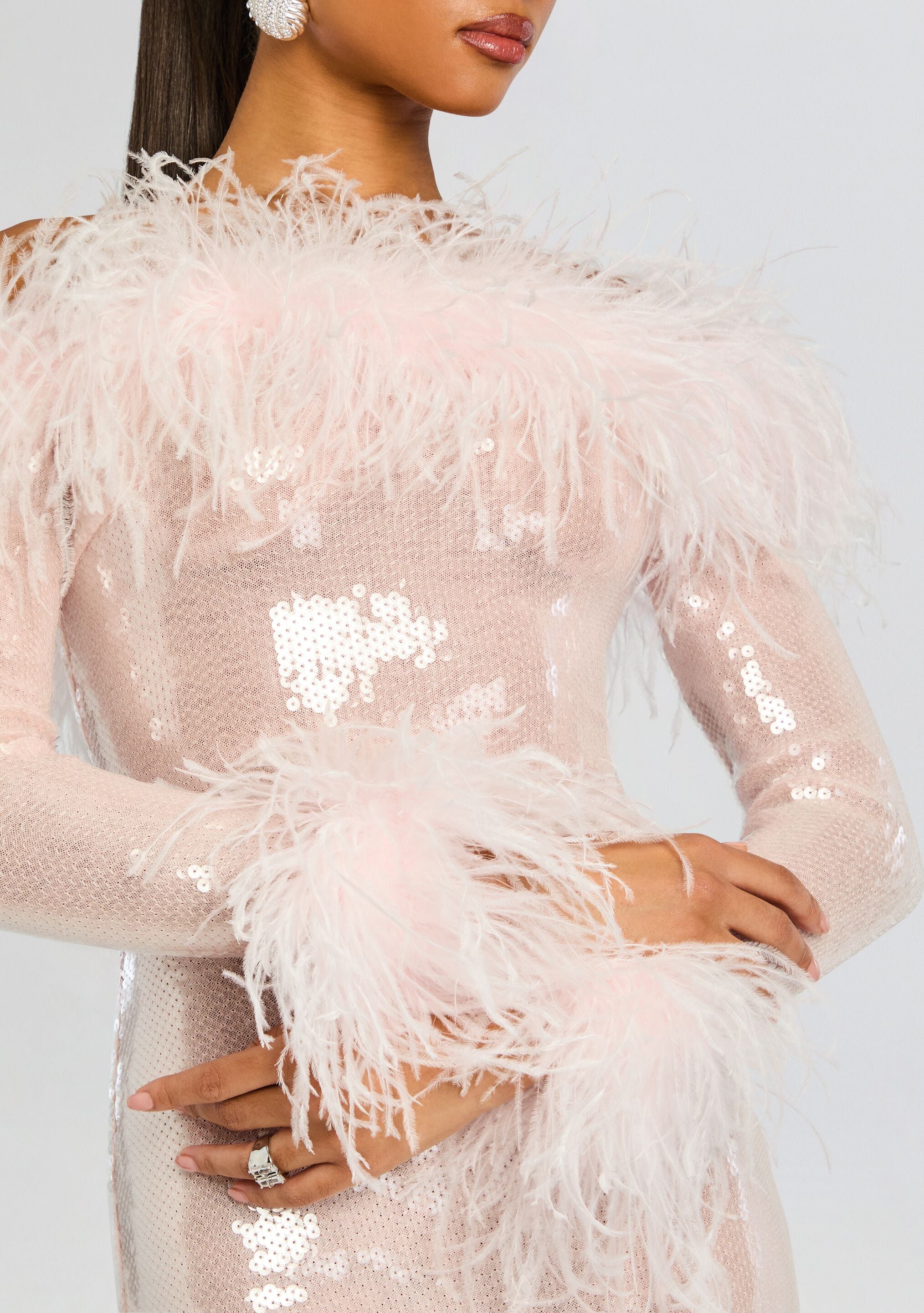 Petal Sequin Midi Dress