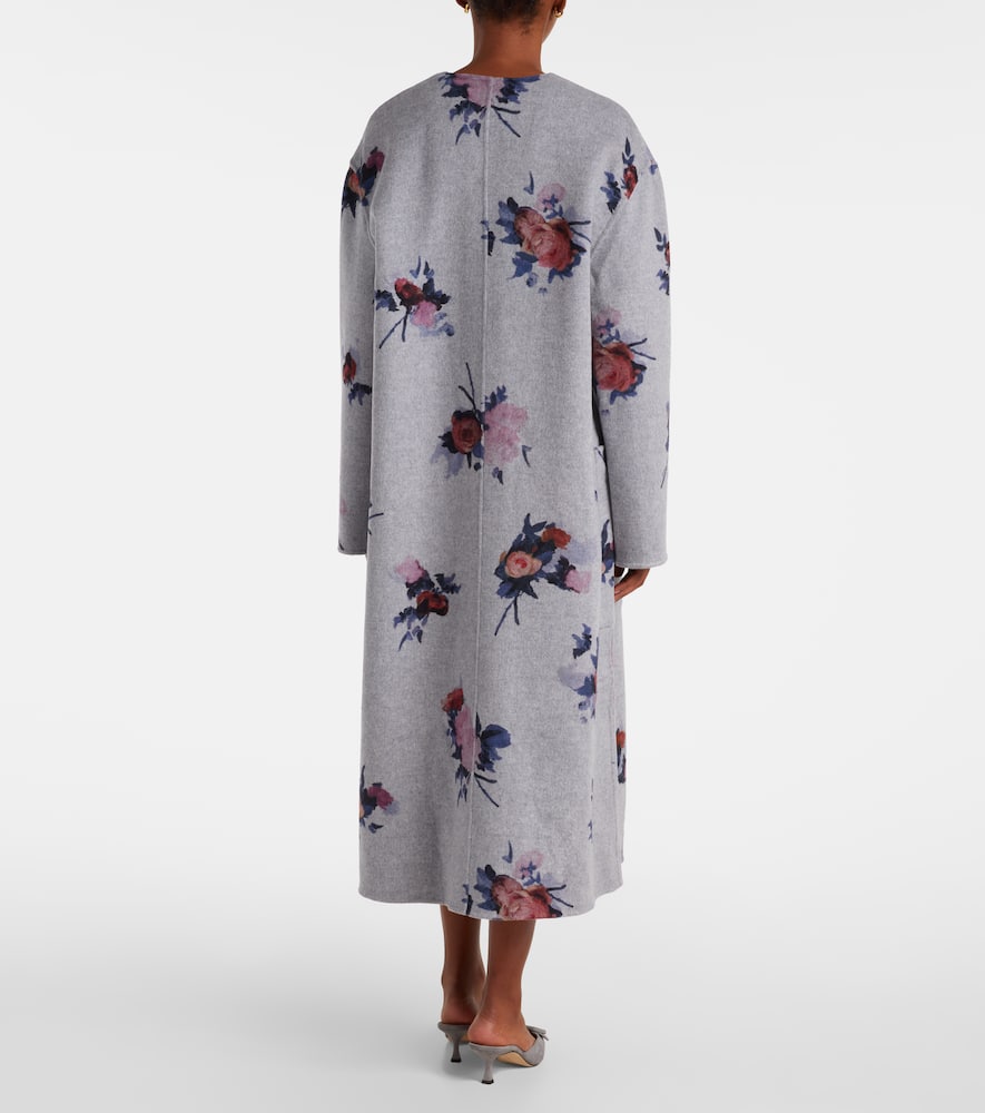 Floral wool coat