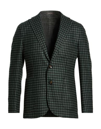 Man Blazer Green Size 38 Virgin Wool, Linen, Silk, Elastane