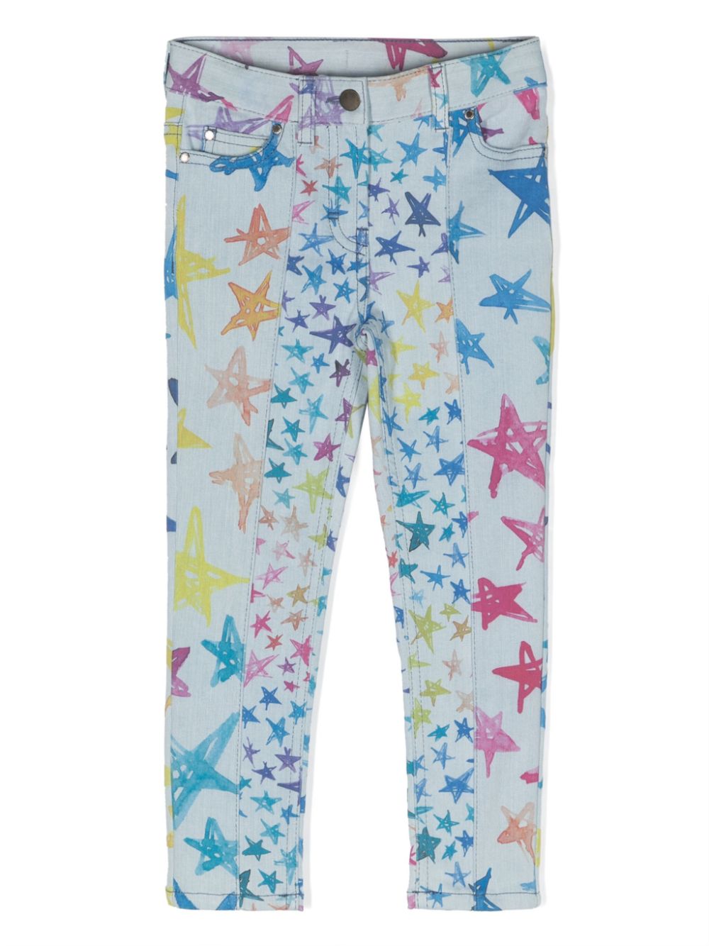 Graphic-print straight-leg jeans - Blue