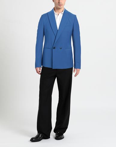 Man Blazer Blue Size 40 Polyester, Viscose, Elastane