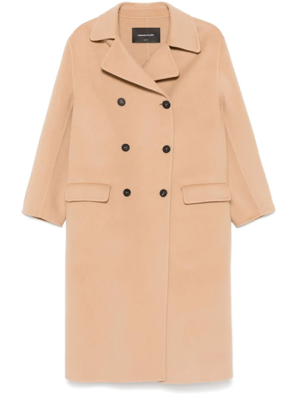 Double-Breasted Merino Wool Coat — Beige