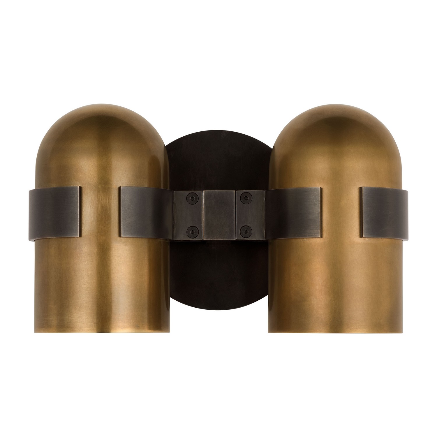Octavia 2-Light LED Wall Sconce in Blackened Bronze with Bright Worn Bra