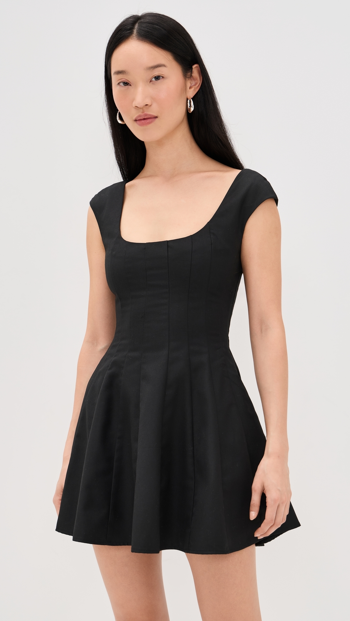 Leila Twill Mini Dress Black
