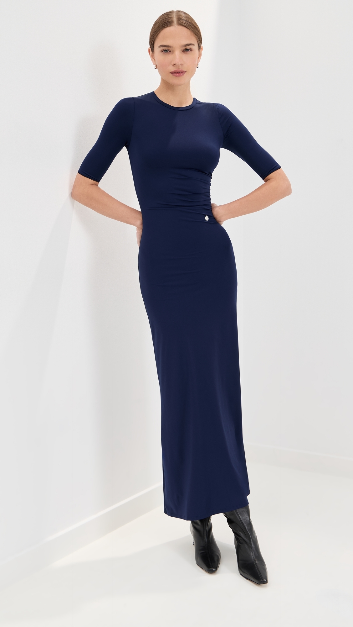 Fluid Jersey Long Dress Indigo