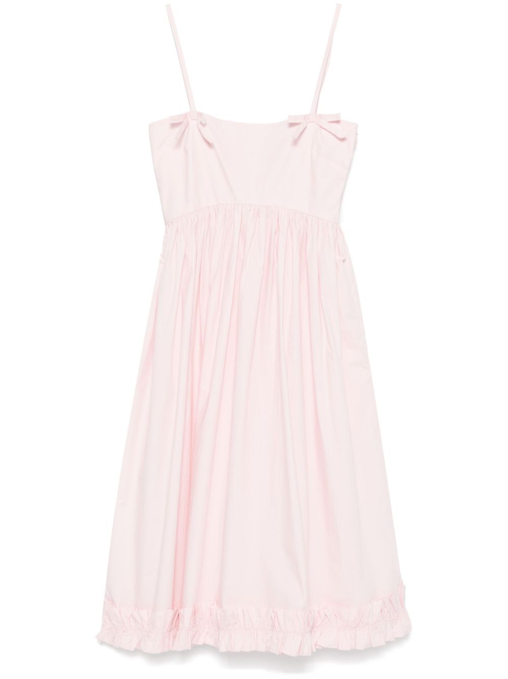 Poplin strap midi dress - Pink