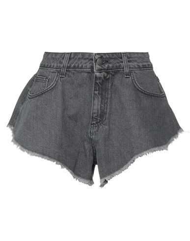Le Volière Woman Denim shorts Charcoal Size XS Cotton